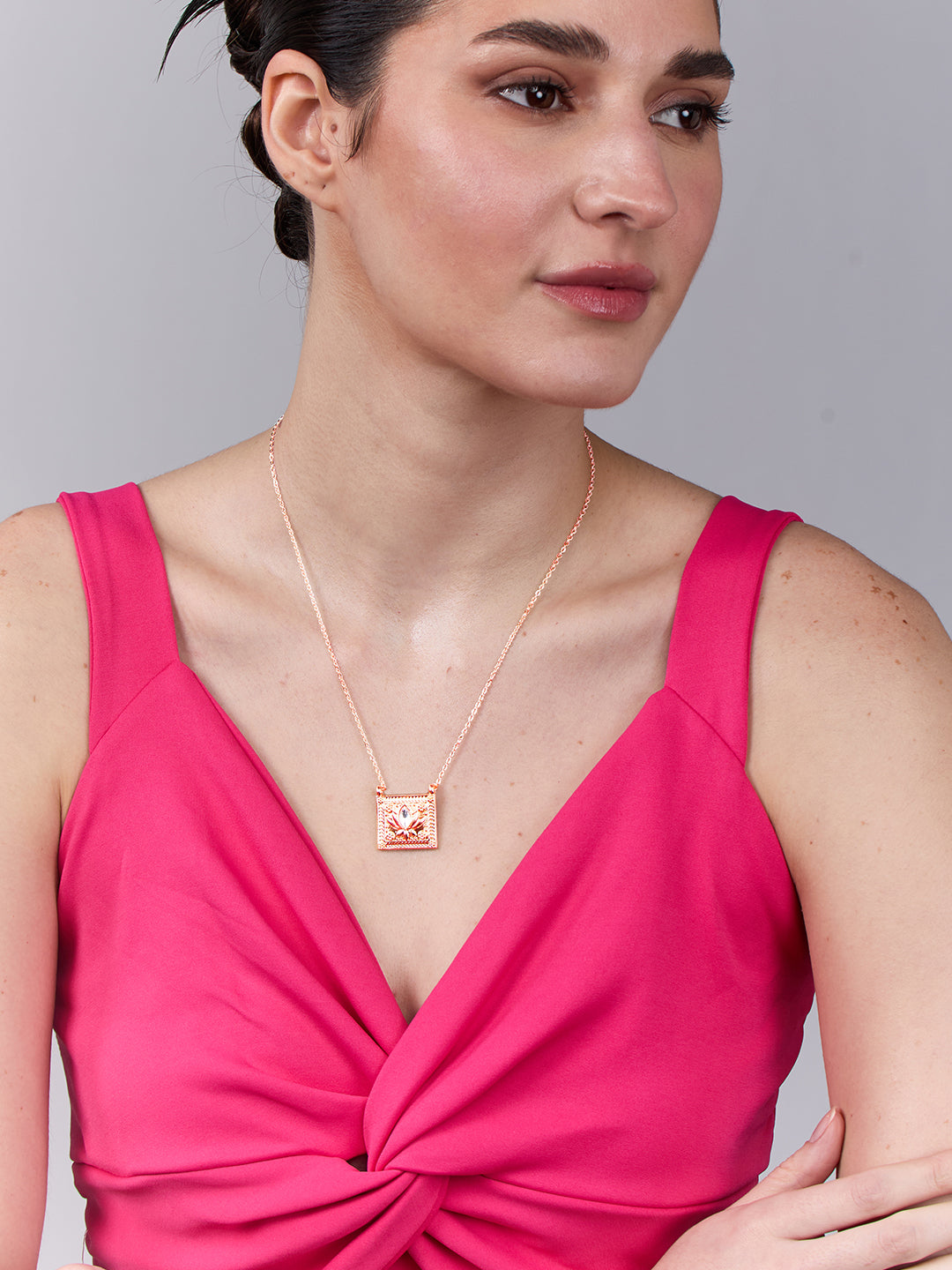 AIKA BY MINUTIAE 18K Women Gold Flower Necklace for Women & Girls