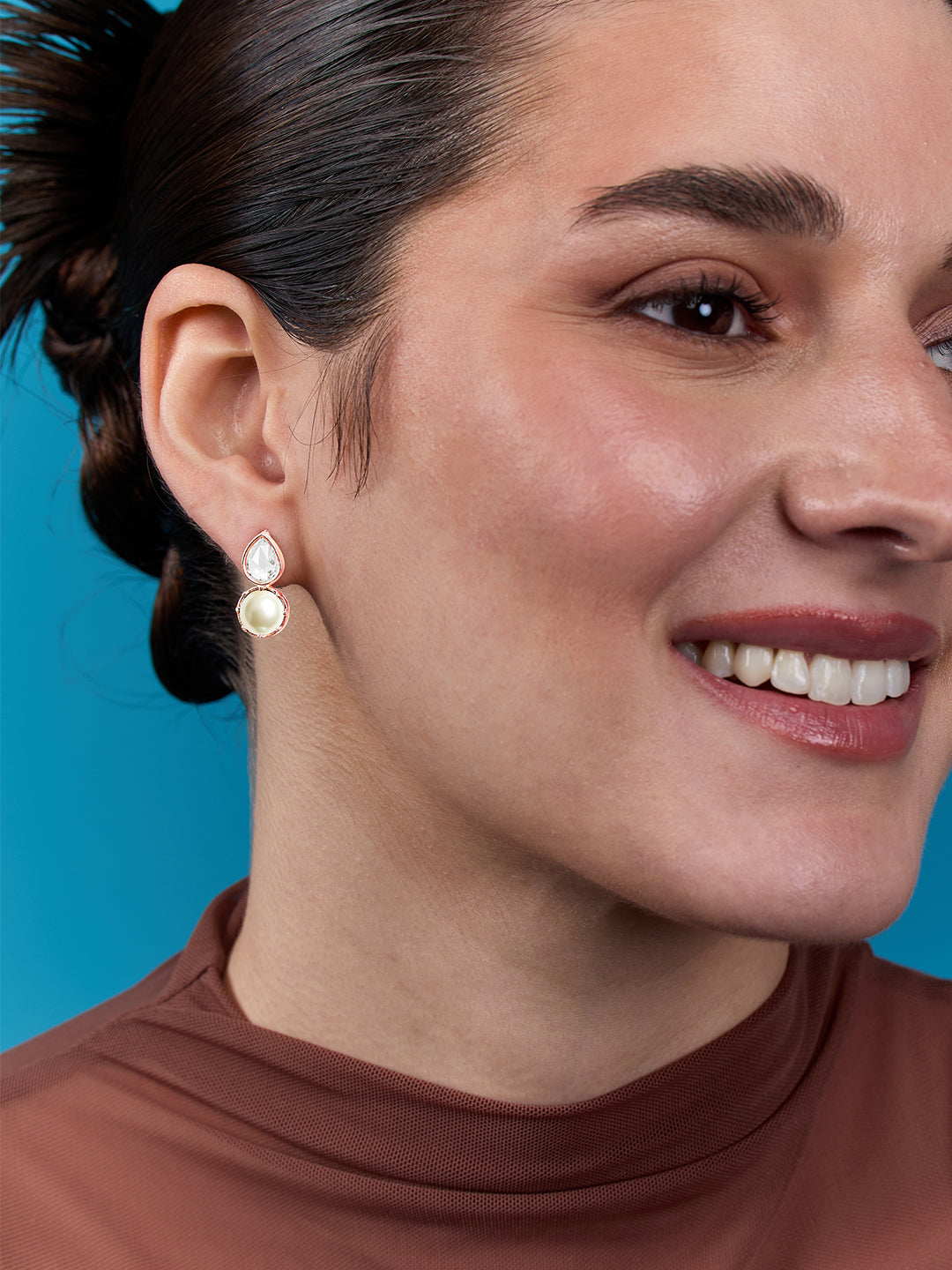 AIKA BY MINUTIAE 18K Women Gold Plated Circular Drop Earrings