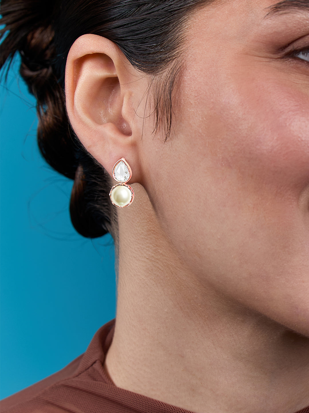 AIKA BY MINUTIAE 18K Women Gold Plated Circular Drop Earrings