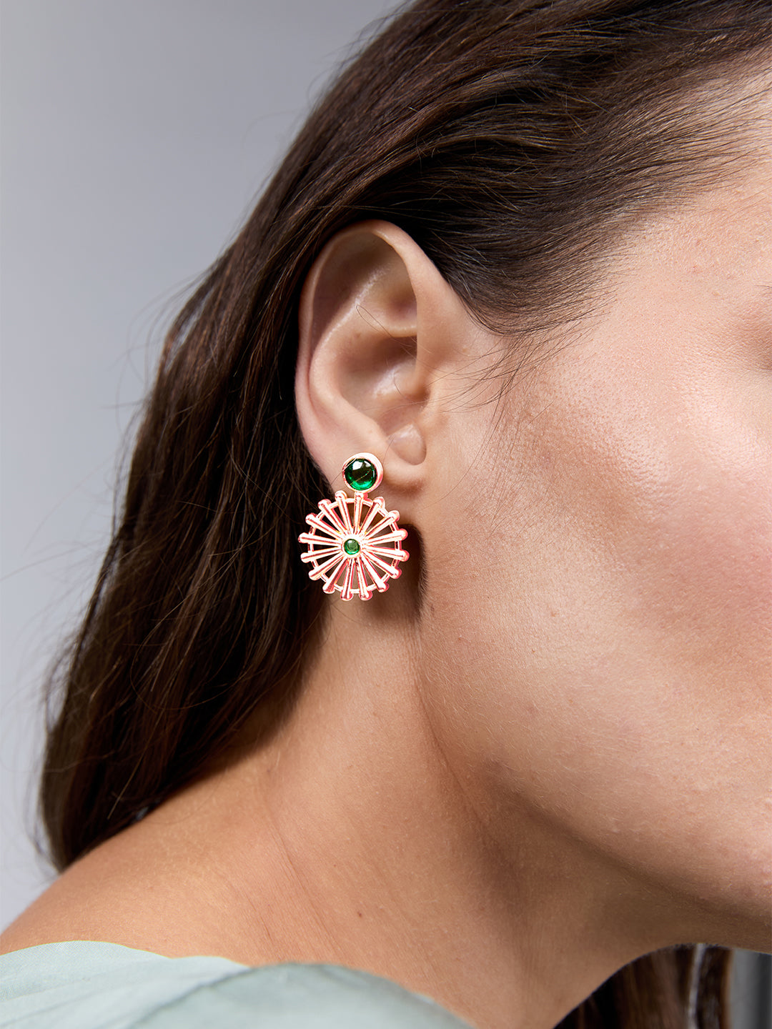 AIKA BY MINUTIAE 18K Women Gold Plated Geometric Drop Earrings