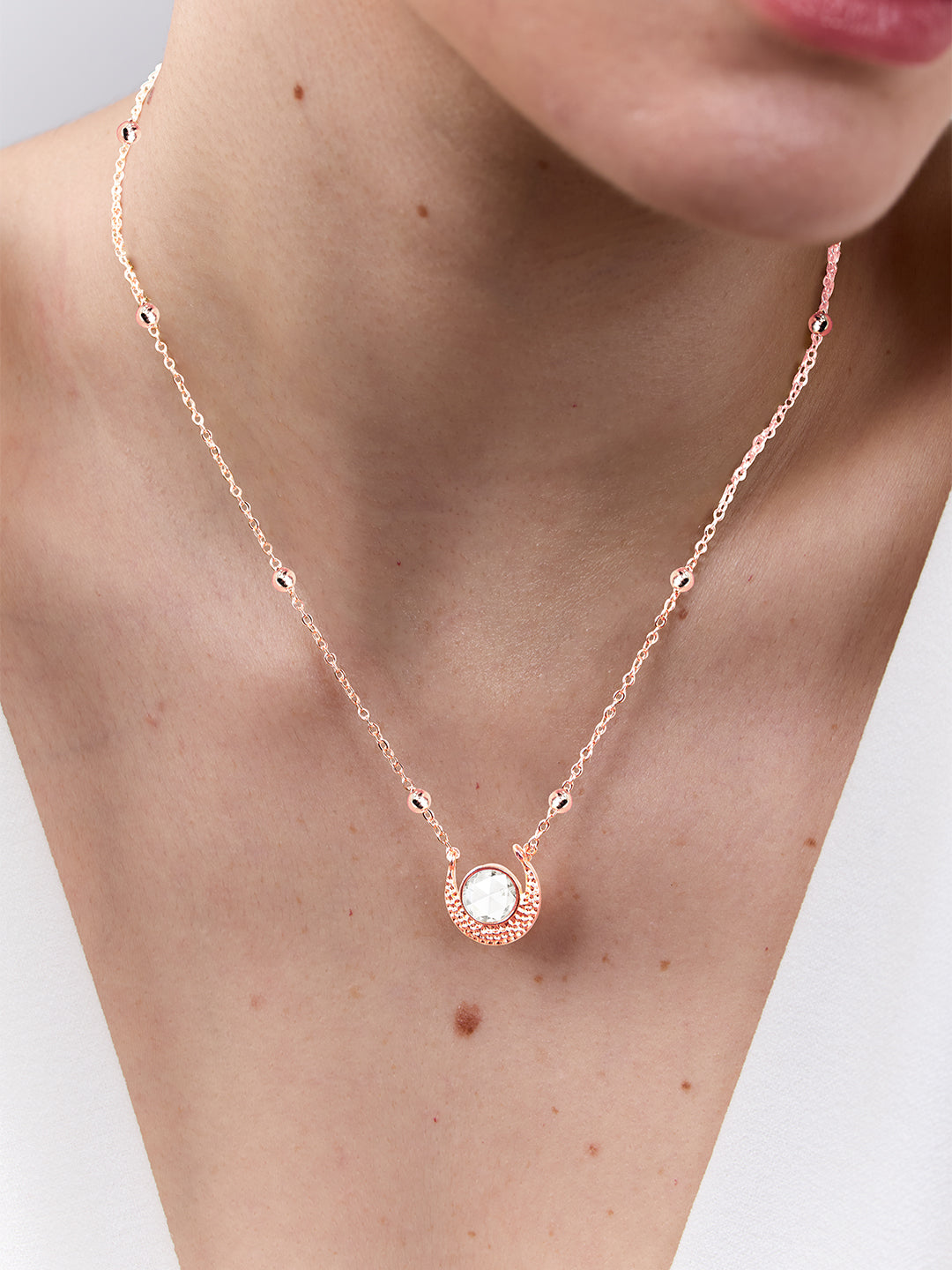 AIKA BY MINUTIAE 18K Gold Plated Round Brass Necklace for Women