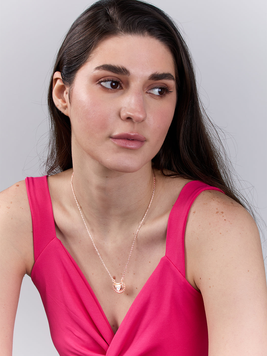 AIKA BY MINUTIAE 18K Gold Plated Chain Floral shaped Necklace for Women & Girls