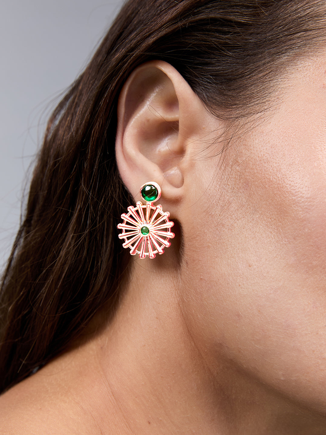 AIKA BY MINUTIAE 18K Women Gold Plated Geometric Drop Earrings