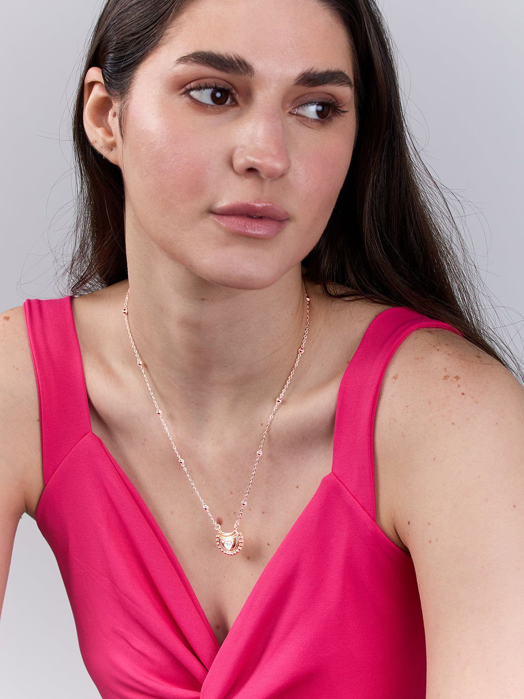 AIKA BY MINUTIAE 18K Gold Plated Chain Floral shaped Necklace for Women & Girls