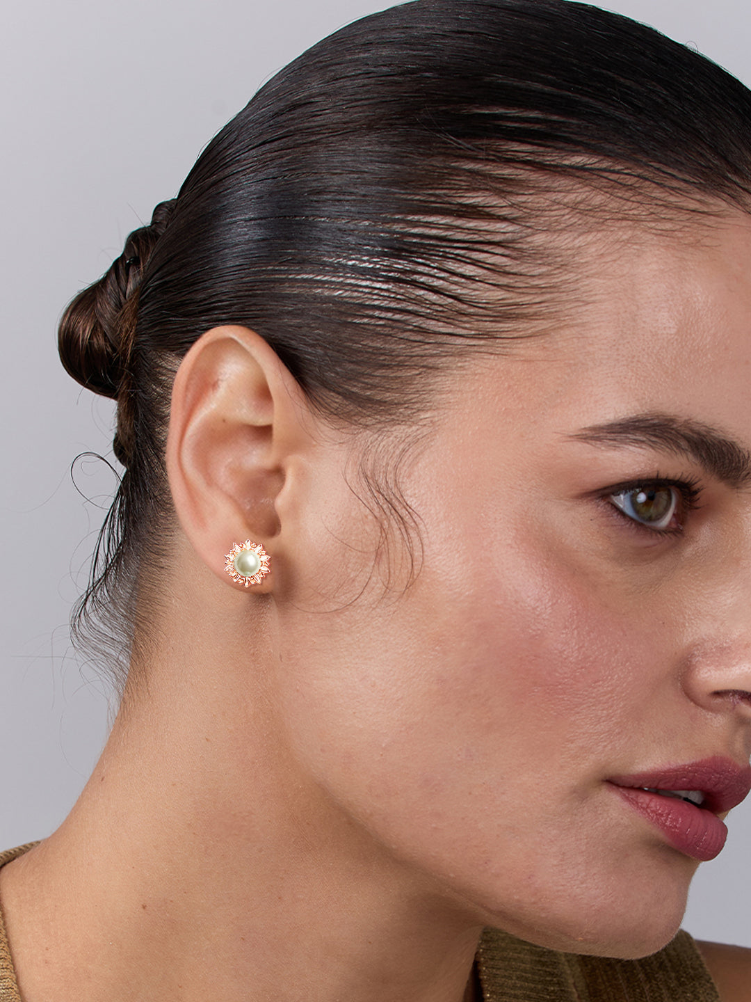 AIKA BY MINUTIAE 18K Gold Plated White Pearl Earring for Women