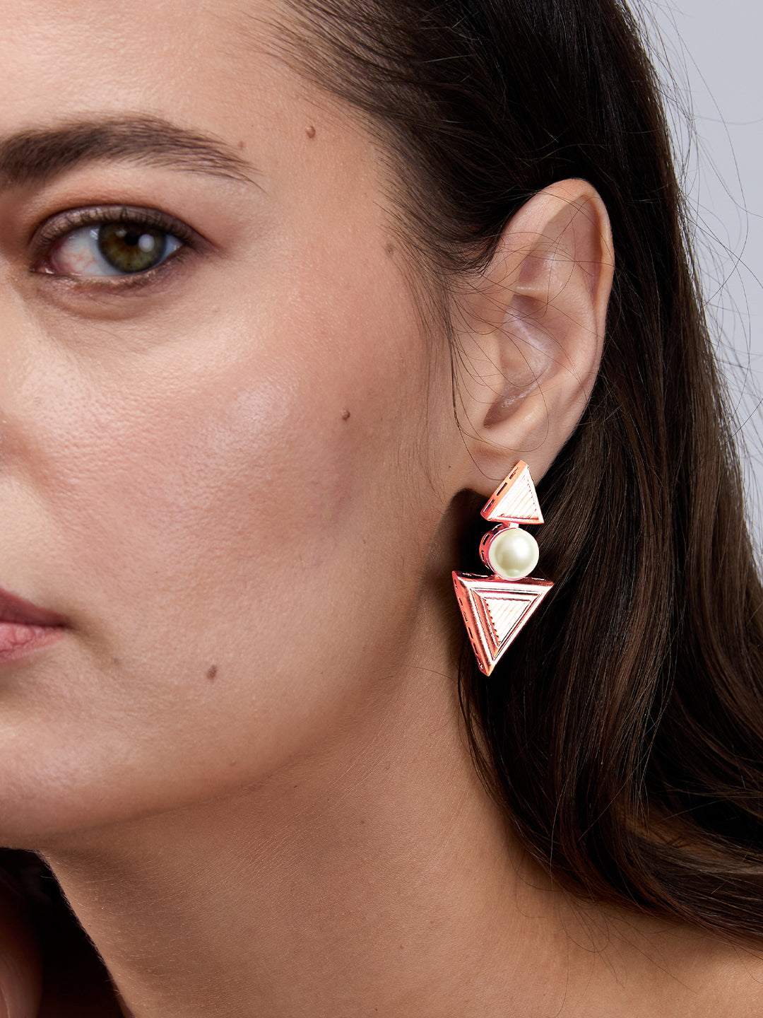 AIKA BY MINUTIAE 18K Women Gold Plated Triangular Drop Earrings