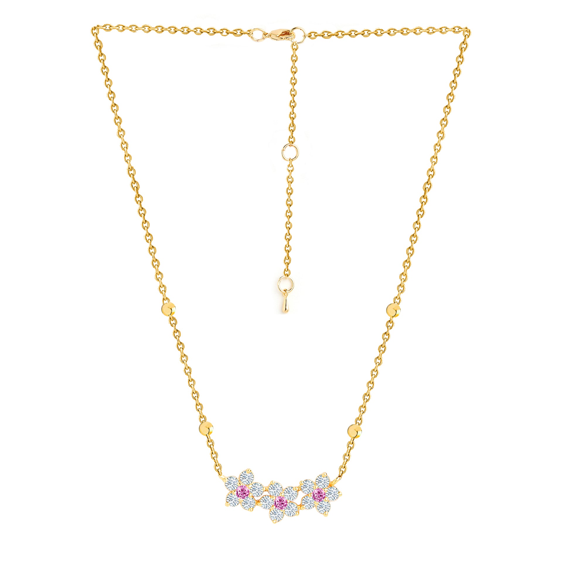 MINUTIAE Brass Gold-Plated Crystal Studded Necklace