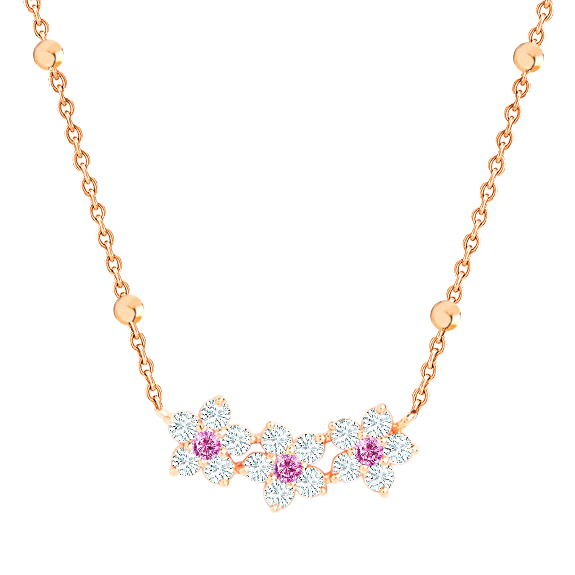 MINUTIAE Brass Gold-Plated Crystal Studded Necklace