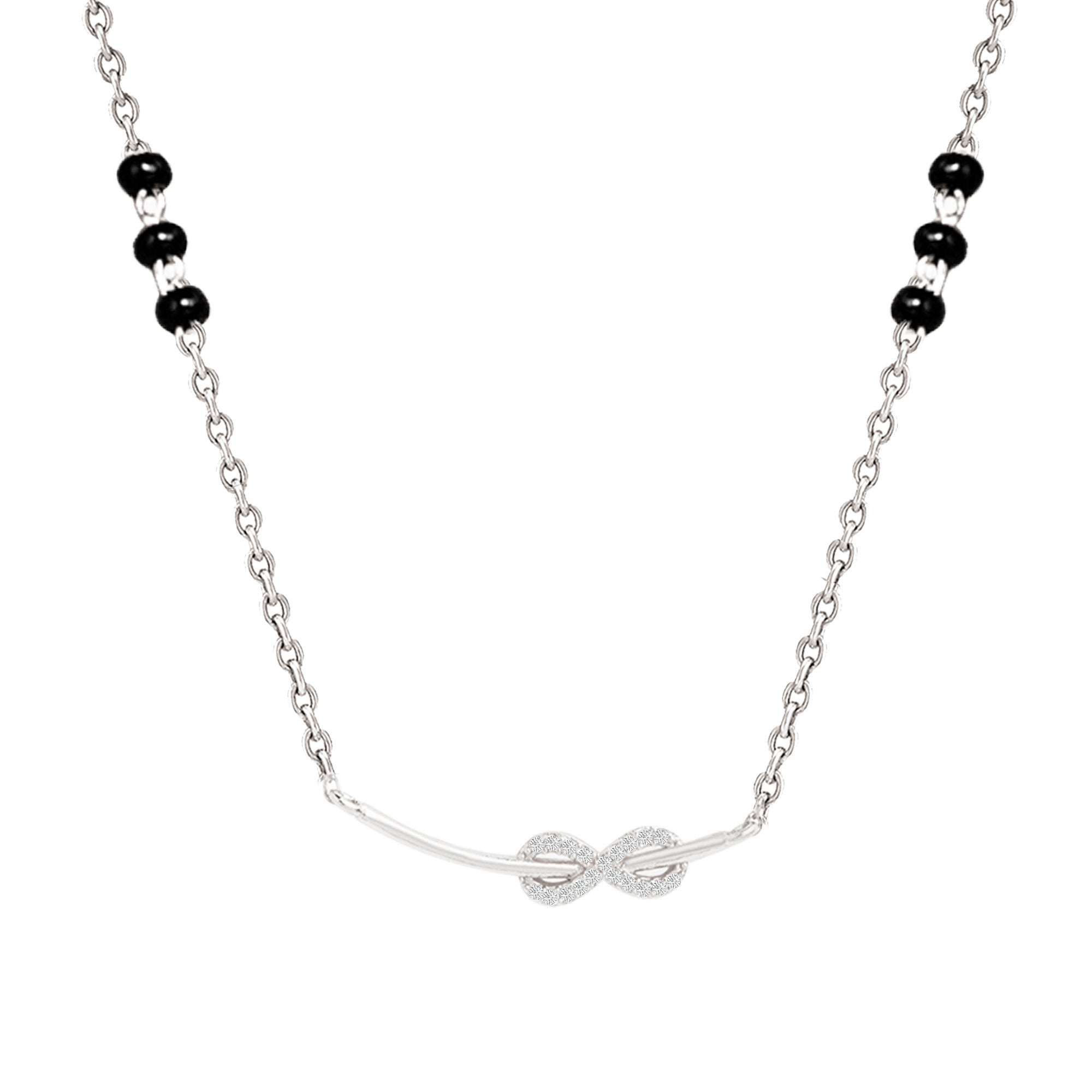 MINUTIAE Brass Gold-Plated Infinity Crystal Studded Mangalsutra Necklace