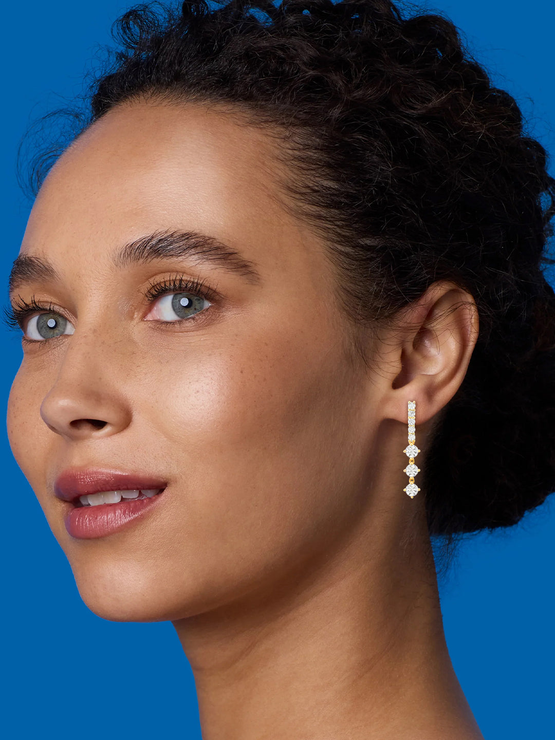 MINUTIAE Gold-Plated Artificial Stones Studded Circular Shaped Drop Earrings