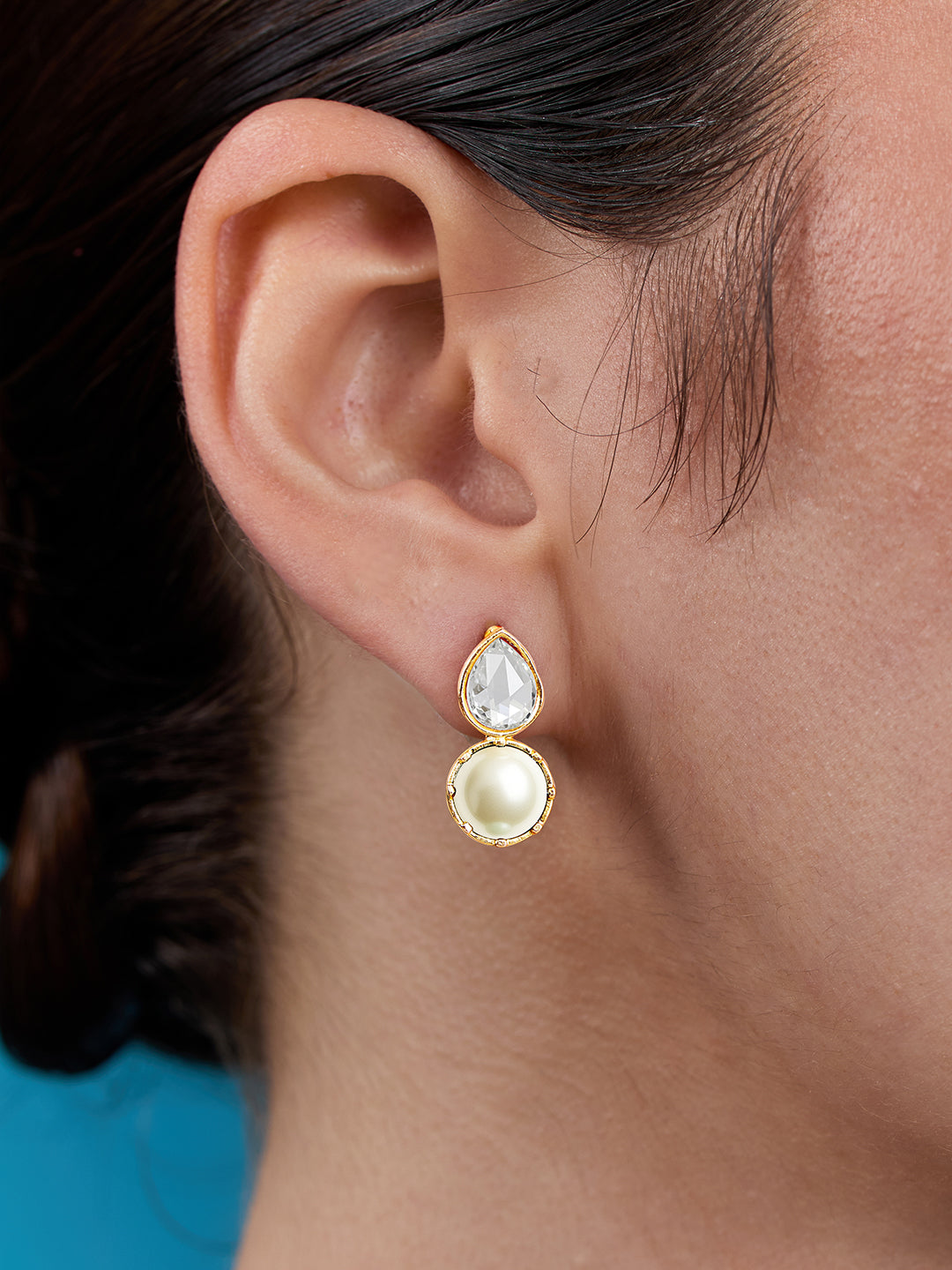 AIKA BY MINUTIAE 18K Women Gold Plated Circular Drop Earrings