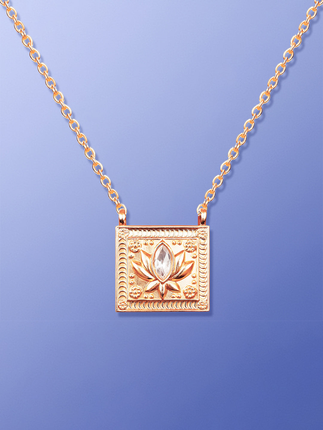 AIKA BY MINUTIAE 18K Women Gold Flower Necklace for Women & Girls