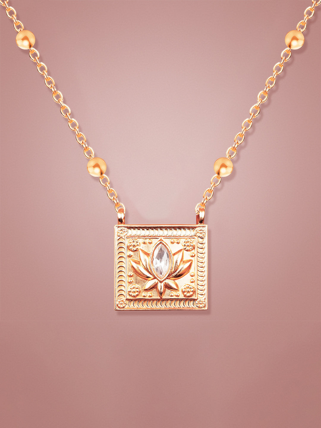 AIKA BY MINUTIAE 18K Women Gold Flower Necklace for Women & Girls