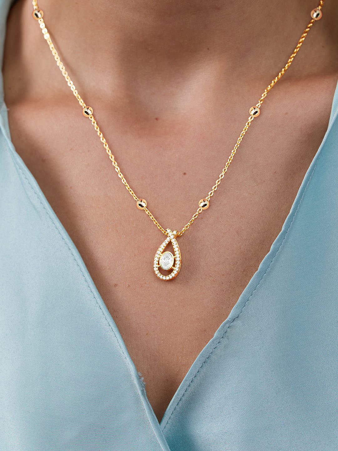 AIKA BY MINUTIAE 18k Women Brass Gold-Plated Handcrafted Necklace