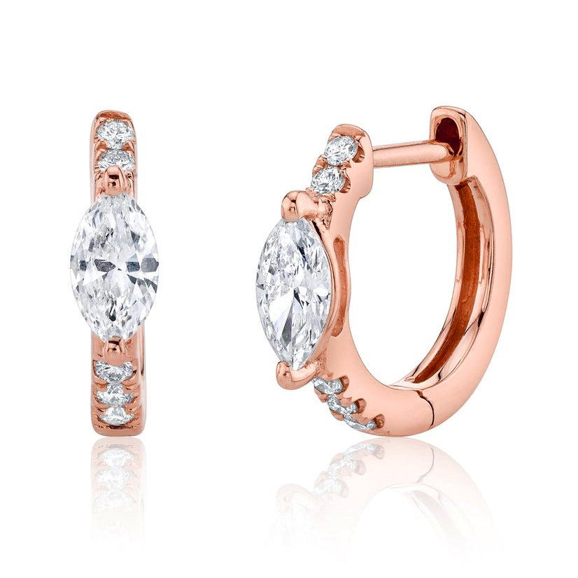 MINUTIAE Gold Plated White Contemporary Hoop Earrings For Women's & Girl