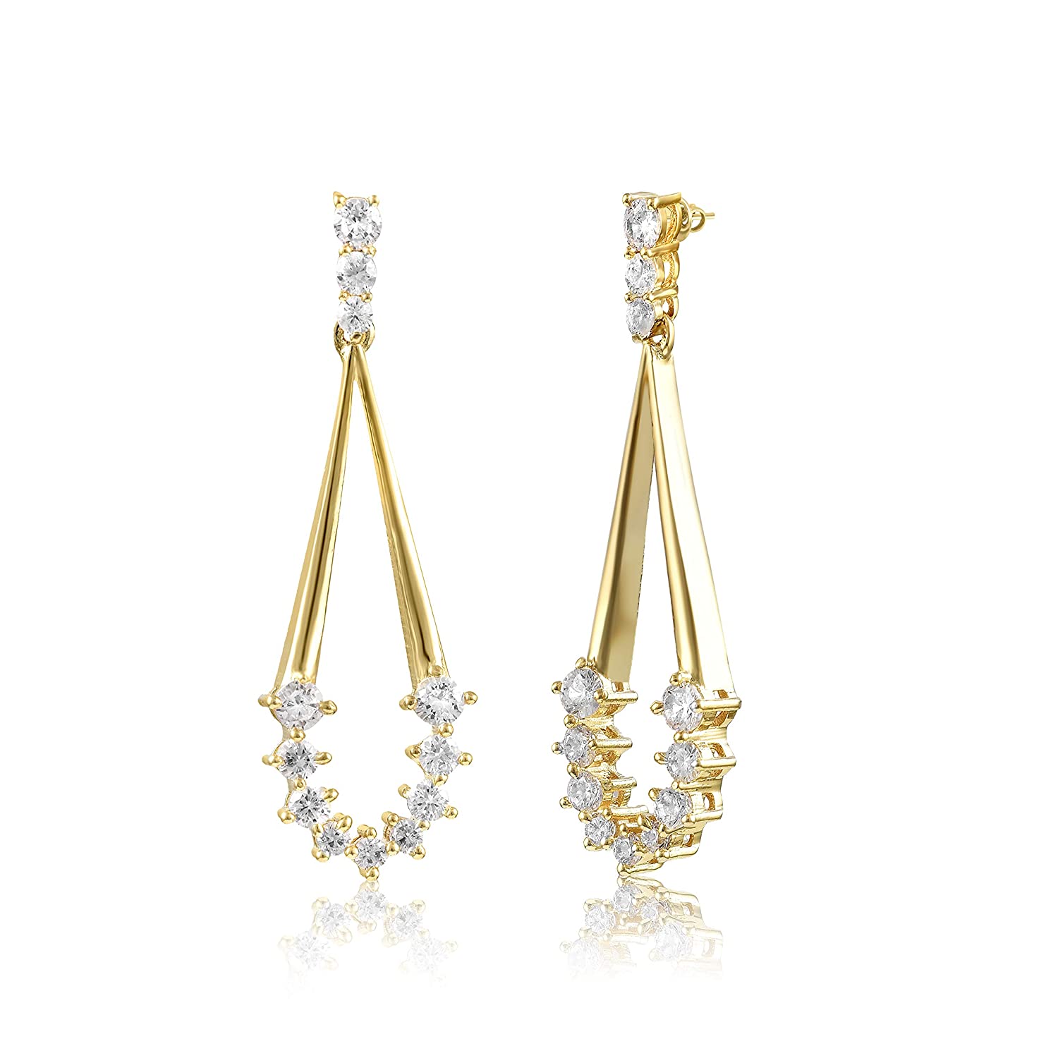 MINUTIAE 18K Gold-Toned Teardrop Shaped Drop Earrings For Women's & Girl