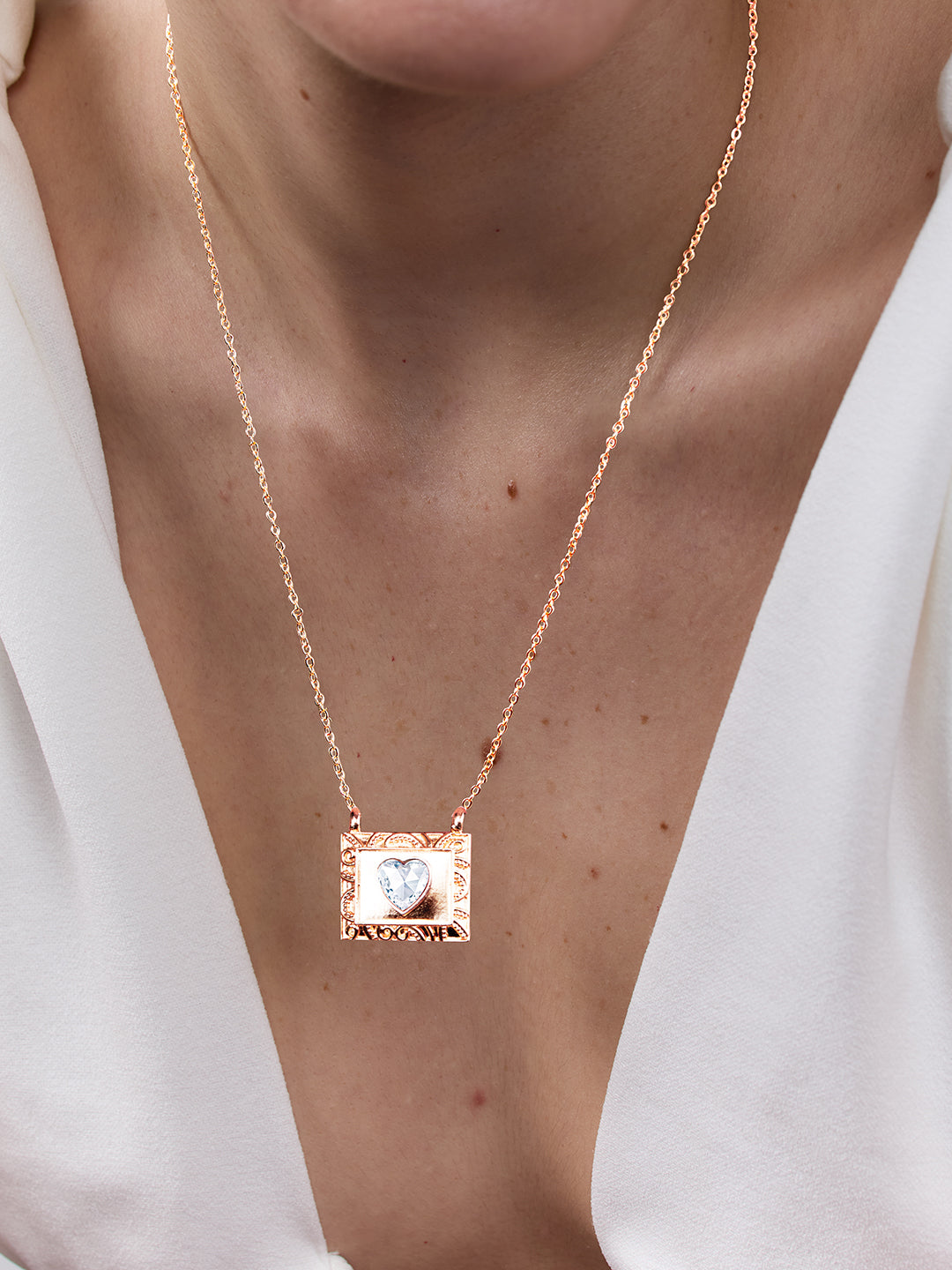 AIKA BY MINUTIAE 18K Gold Plated Heart shaped Necklace for Women & Girls