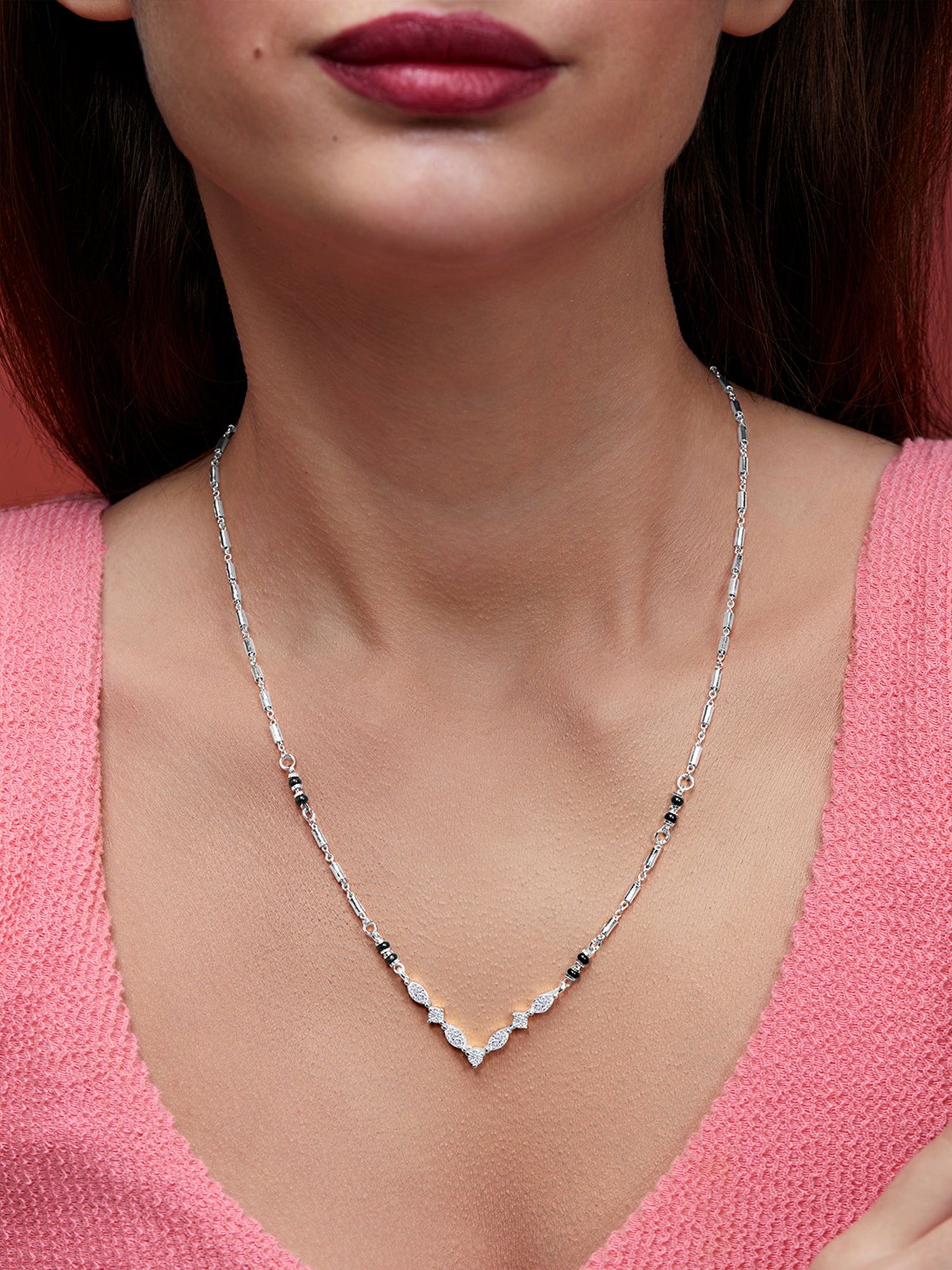 MINUTIAE Gold-Plated Artificial Stones and Beads Mangalsutra For Women's