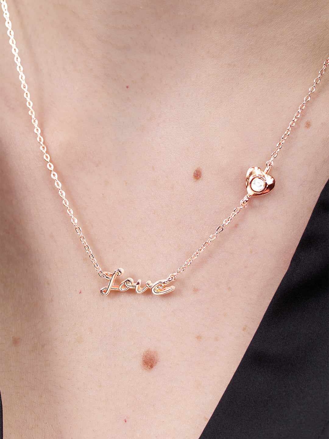 AIKA BY MINUTIAE 18K Gold Plated Love shaped Brass Necklace for Women