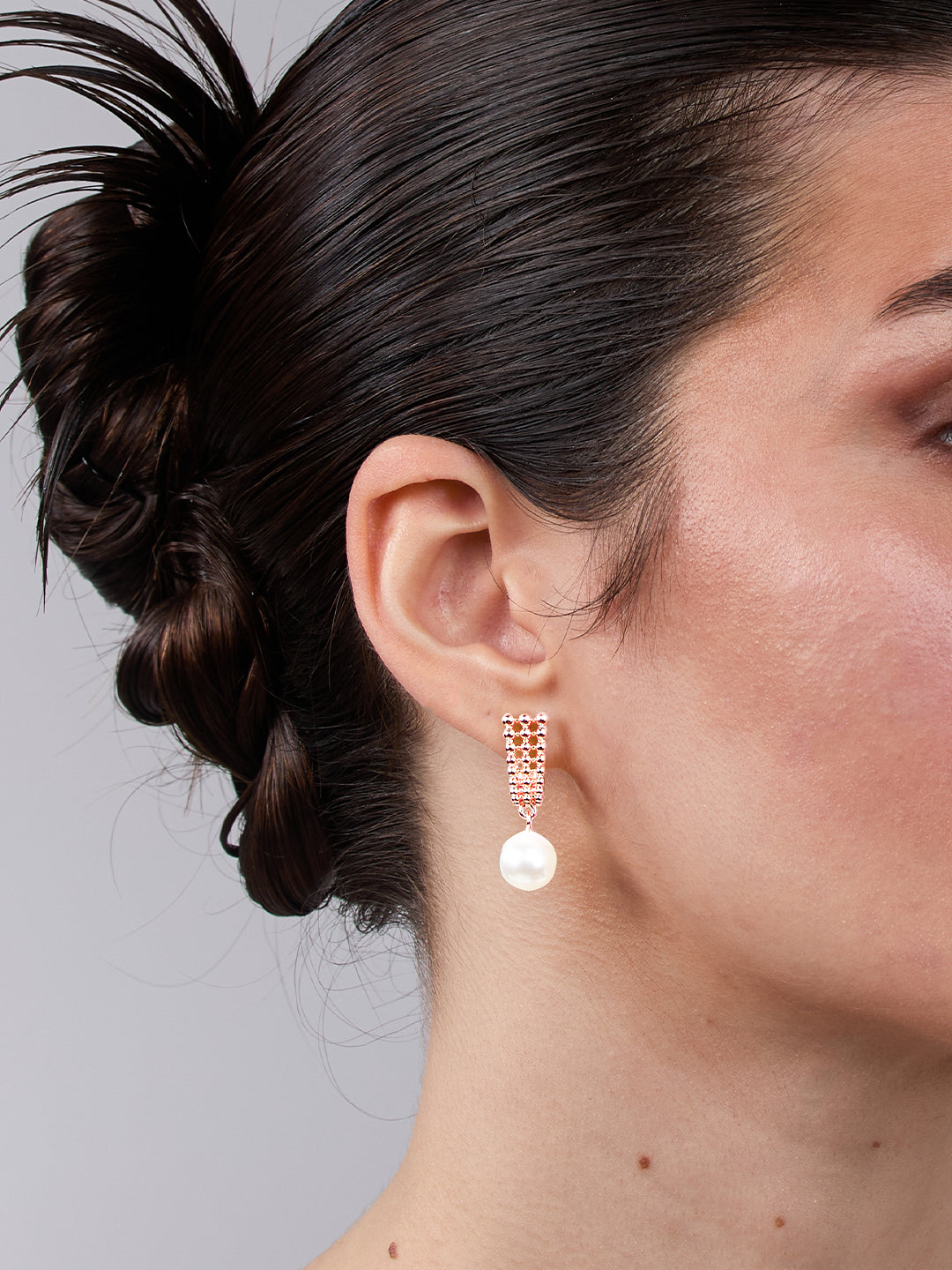 AIKA BY MINUTIAE 18K Gold-Plated White Pearl Drop Shaped Earring for Women & Girls