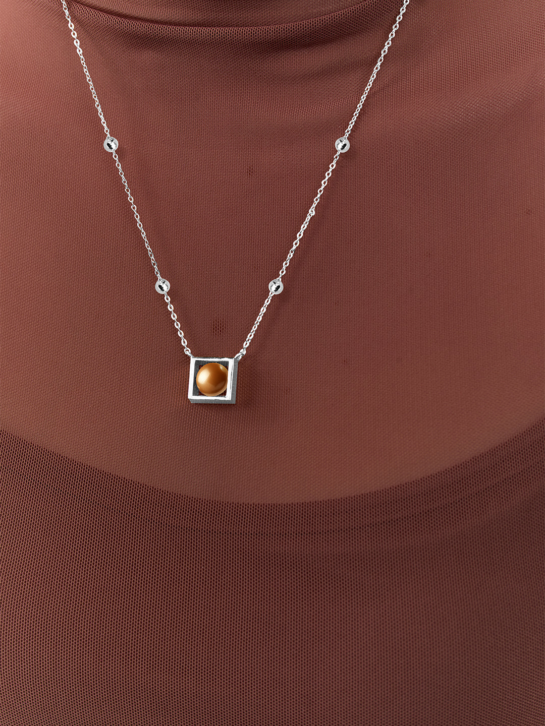 18K Gold Plated Square Pearl Pendant Necklace | Hypoallergenic Minimal Jewellery