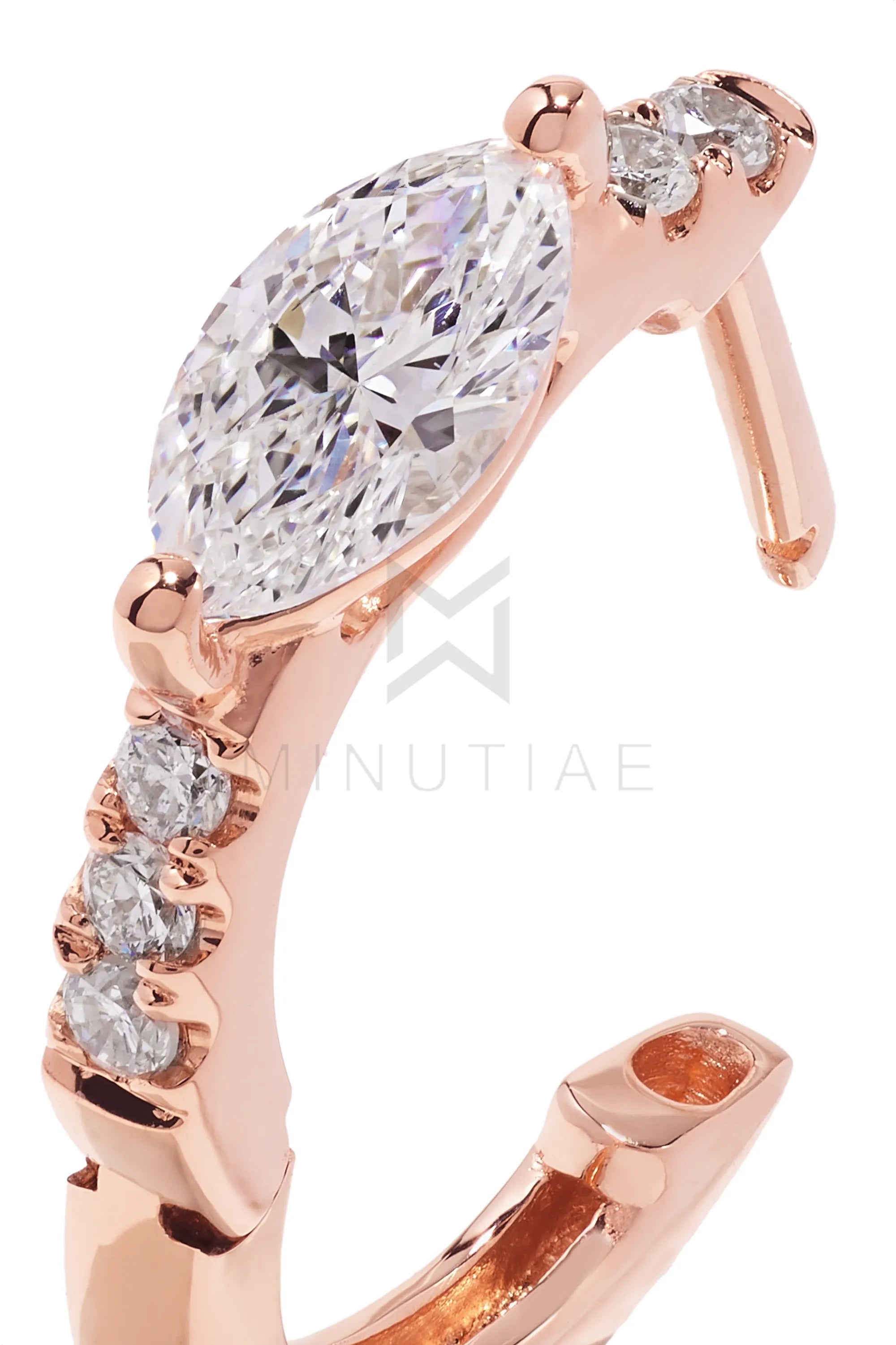 MINUTIAE Gold Plated White Contemporary Hoop Earrings For Women's & Girl