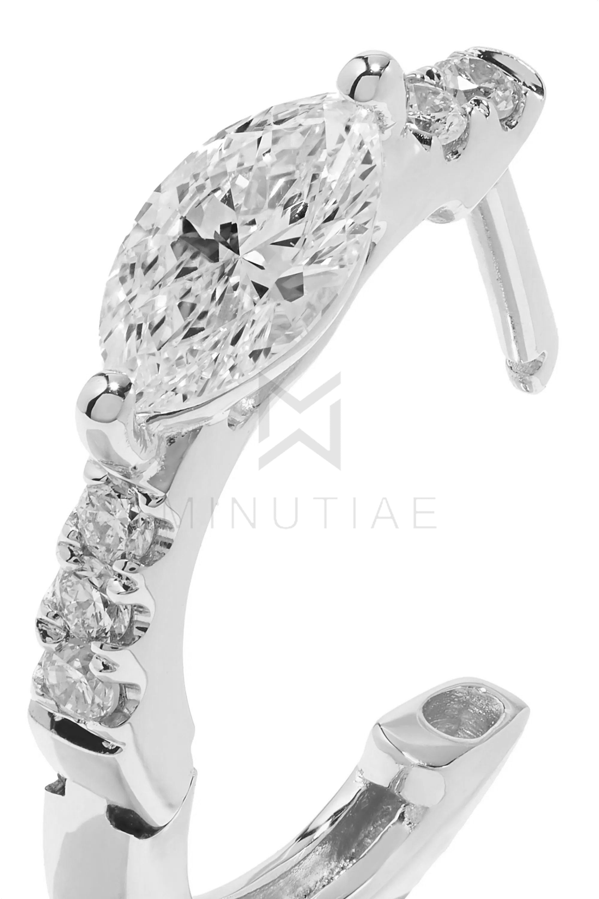 MINUTIAE Gold Plated White Contemporary Hoop Earrings For Women's & Girl