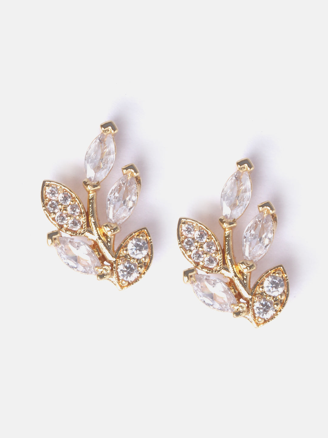 MINUTIAE Gold_Plated White Crystal Studded  pendant bracelets and a pair of earrings Jewellery Set