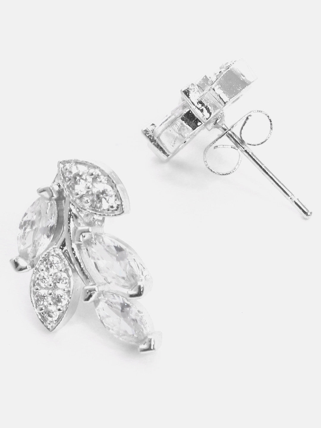 MINUTIAE Gold_Plated White Crystal Studded  pendant bracelets and a pair of earrings Jewellery Set