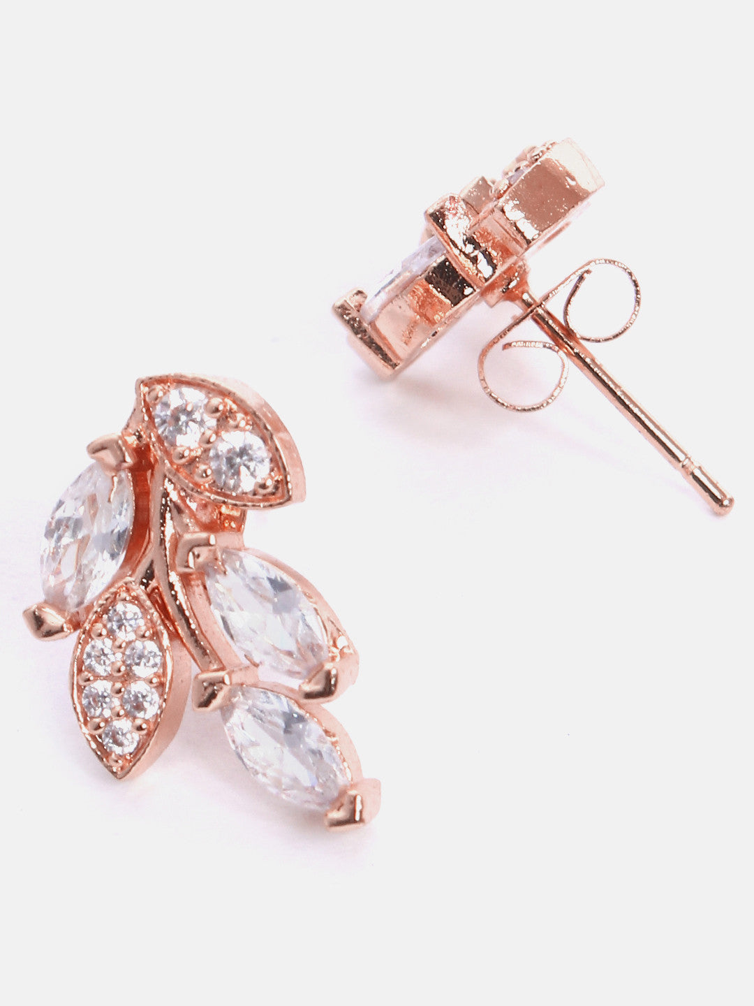 MINUTIAE Gold_Plated White Crystal Studded  pendant bracelets and a pair of earrings Jewellery Set