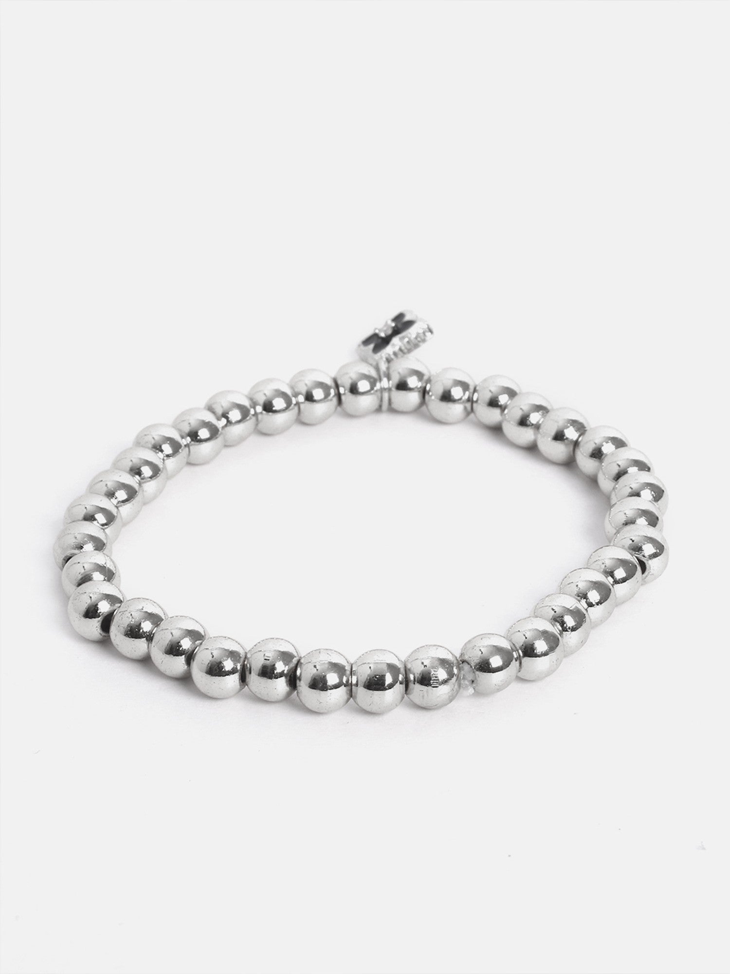 Women 18K Gold-Plated Green Moroccan Flower Charm Onyx Elasticated Bracelet