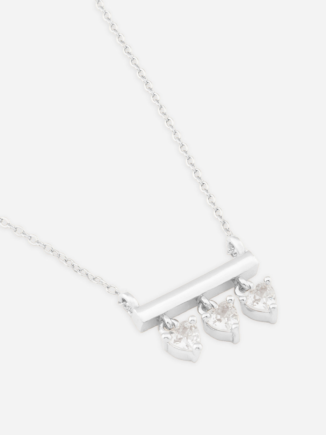 MINUTIAE Gold_Plated White Crystals Stone_Studded necklace and a pair of earrings Jewellery Set