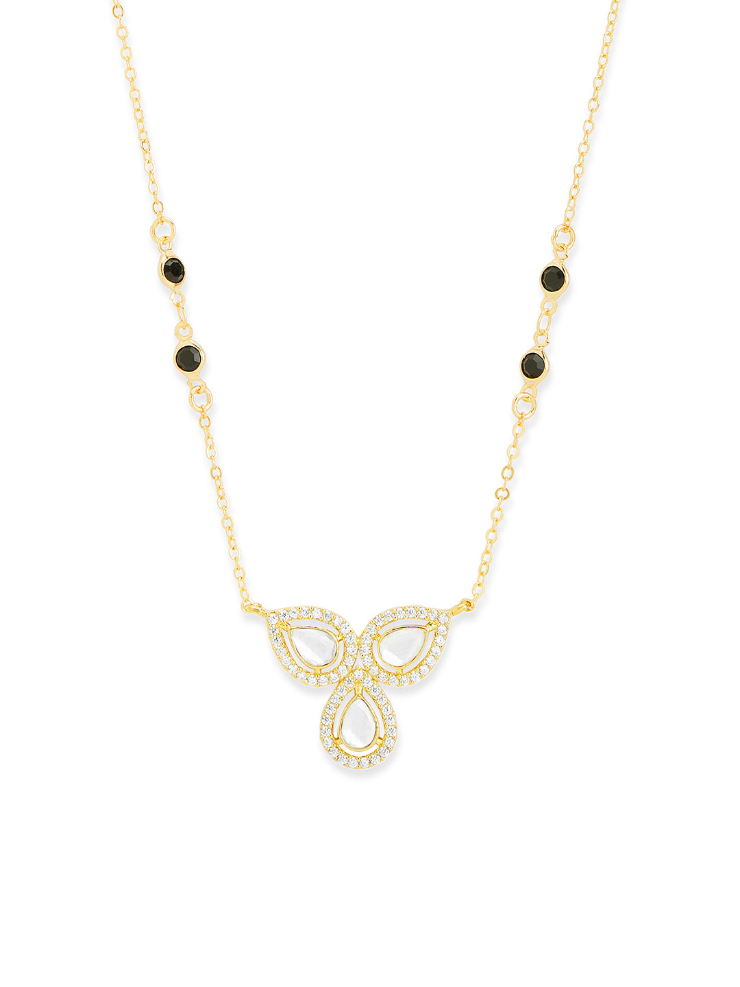 MINUTIAE Gold-Plated Contemporary Style Diamond Mangalsutra For Women's