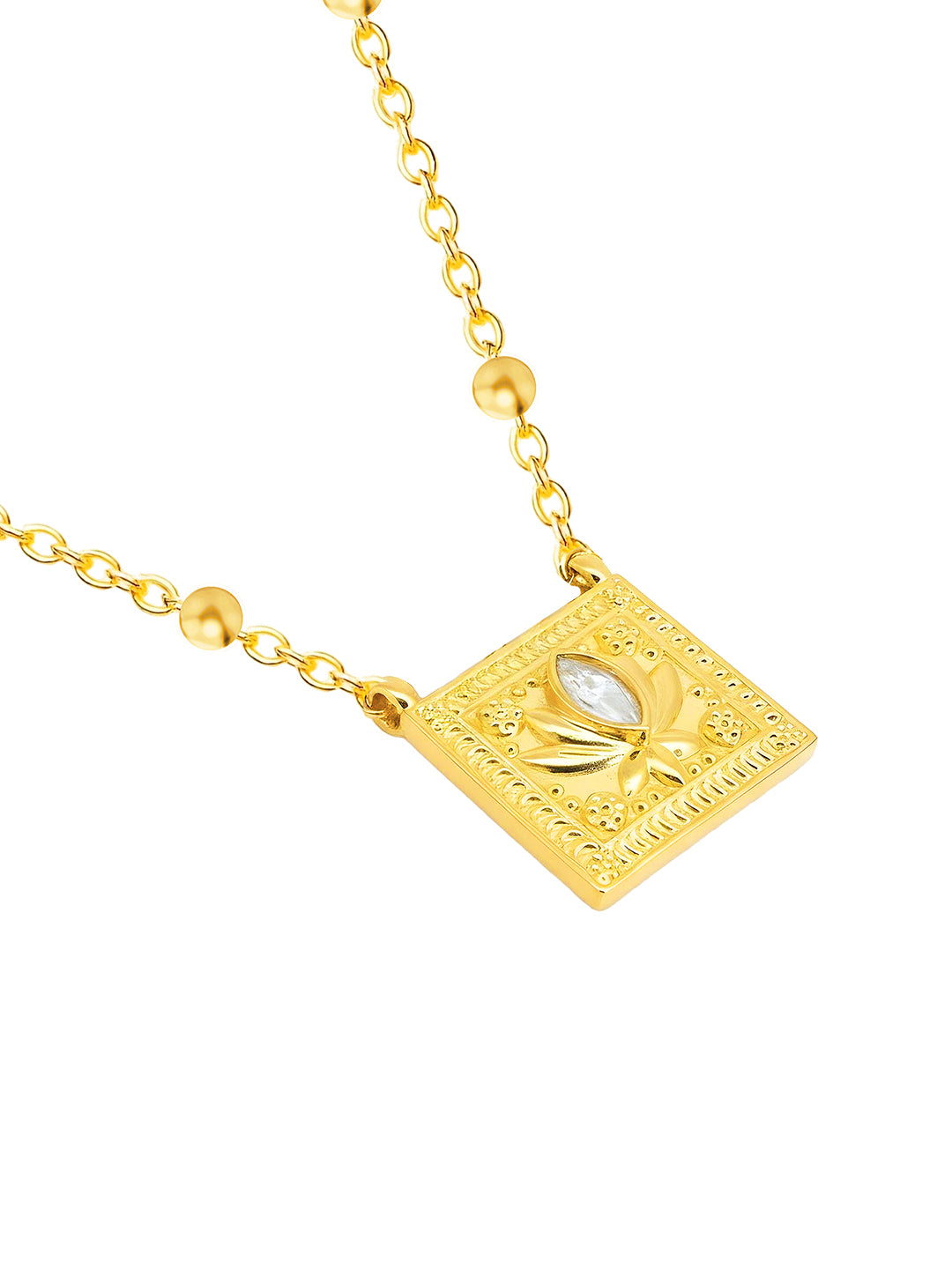 AIKA BY MINUTIAE 18K Women Gold Flower Necklace for Women & Girls