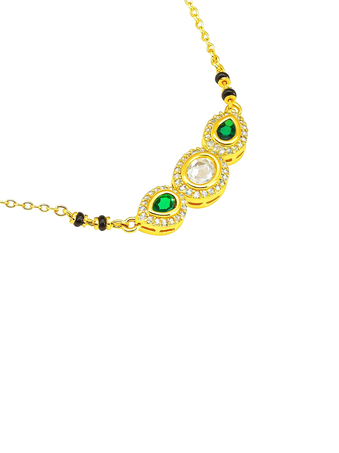 AIKA BY MINUTIAE 18K Gold Plated Chain Drop shaped Necklace for Women & Girls