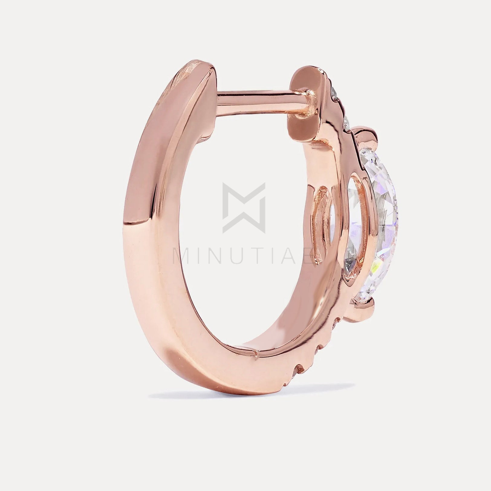 MINUTIAE Gold Plated White Contemporary Hoop Earrings For Women's & Girl