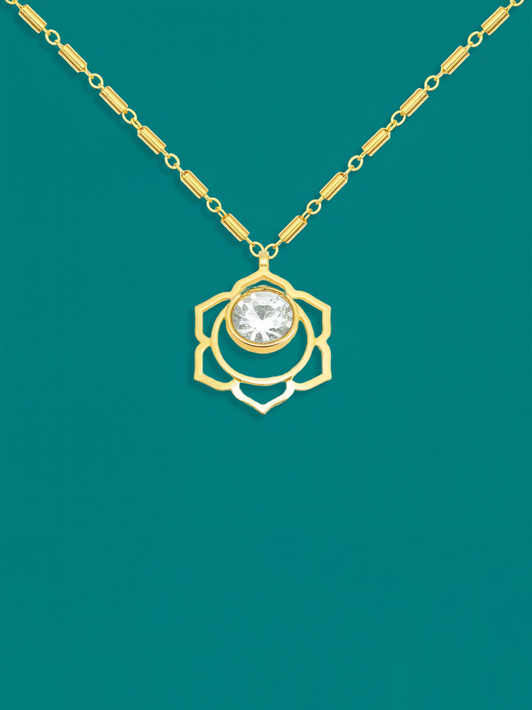 AIKA BY MINUTIAE 18K Gold Plated Chain Floral shaped Necklace for Women & Girls