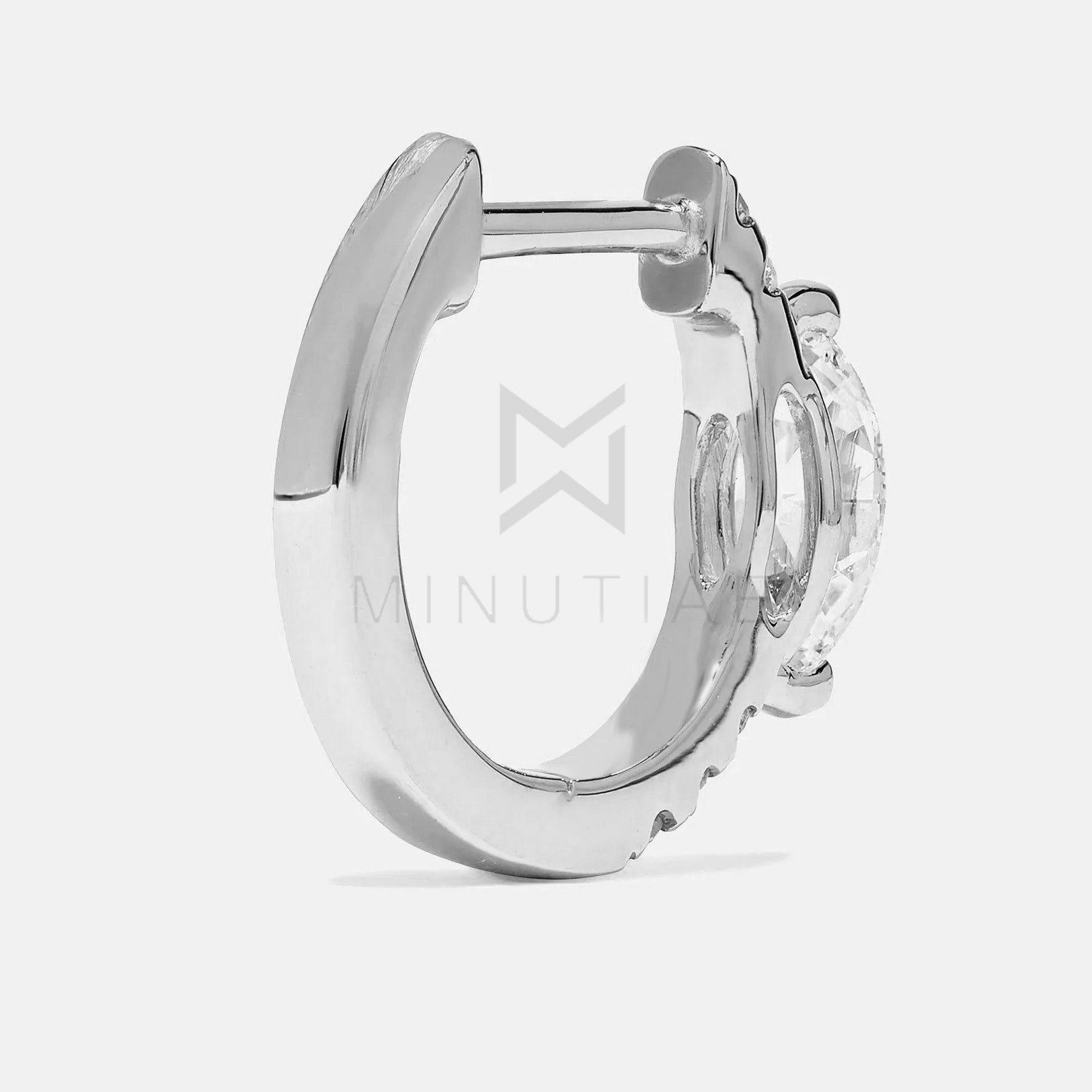 MINUTIAE Gold Plated White Contemporary Hoop Earrings For Women's & Girl