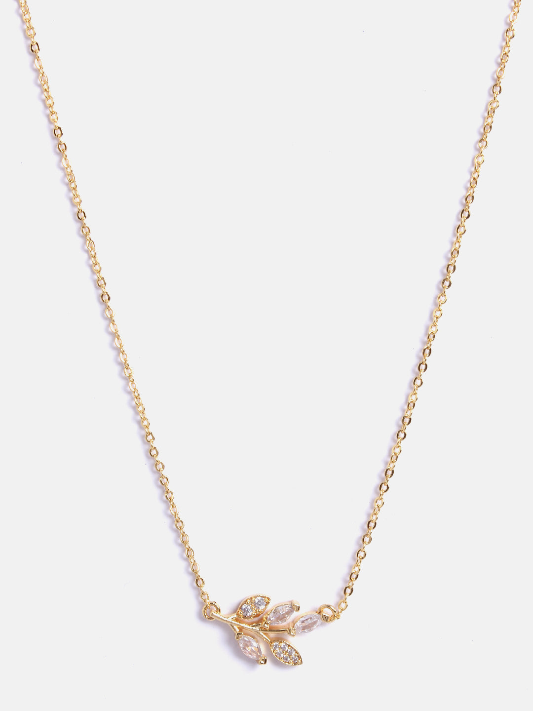 MINUTIAE Gold_Plated White Crystal Studded  pendant bracelets and a pair of earrings Jewellery Set