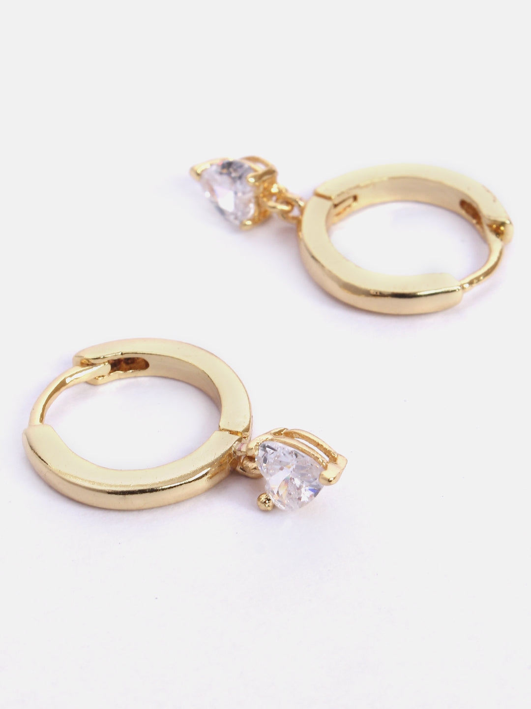 MINUTIAE Gold_Plated White Crystals Stone_Studded necklace and a pair of earrings Jewellery Set