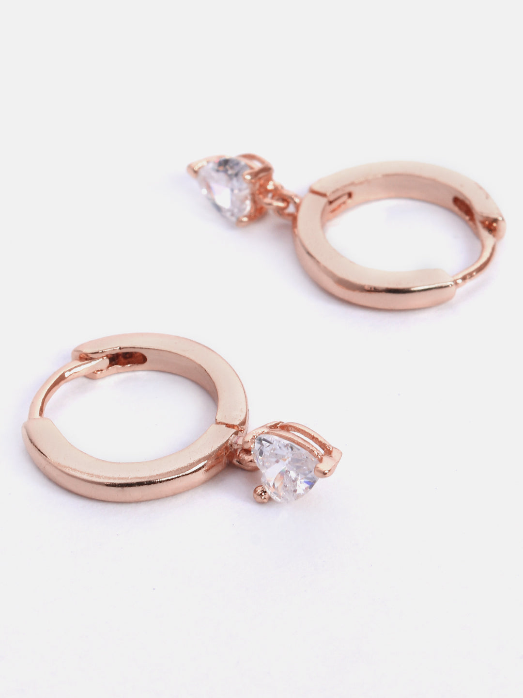 MINUTIAE Gold_Plated White Crystals Stone_Studded necklace and a pair of earrings Jewellery Set