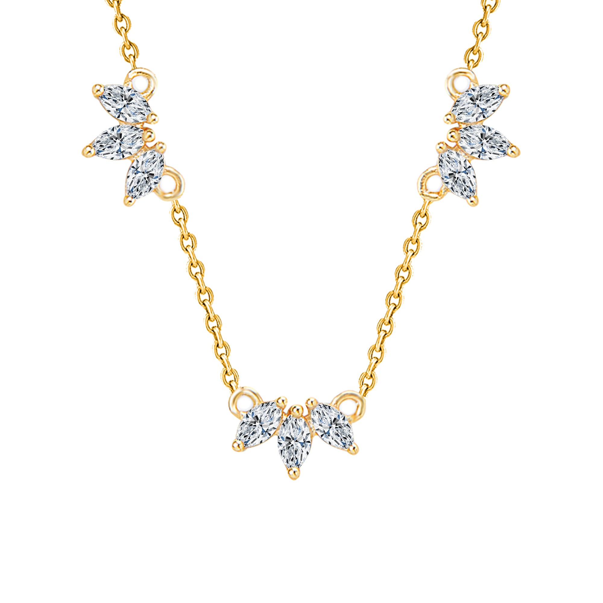 MINUTIAE Gold-Plated Crystals Studded Necklace
