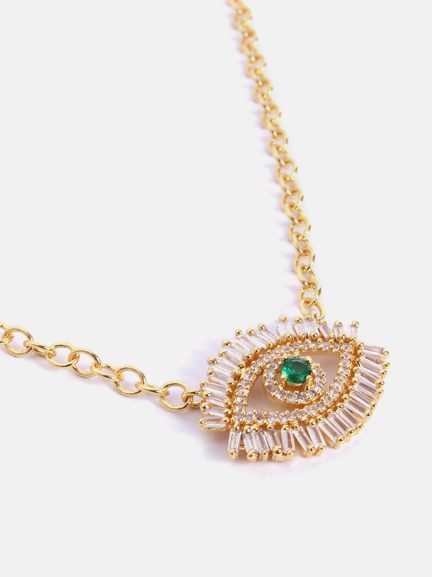 MINUTIAE Gold-Plated & Green Brass Bohemian Necklace