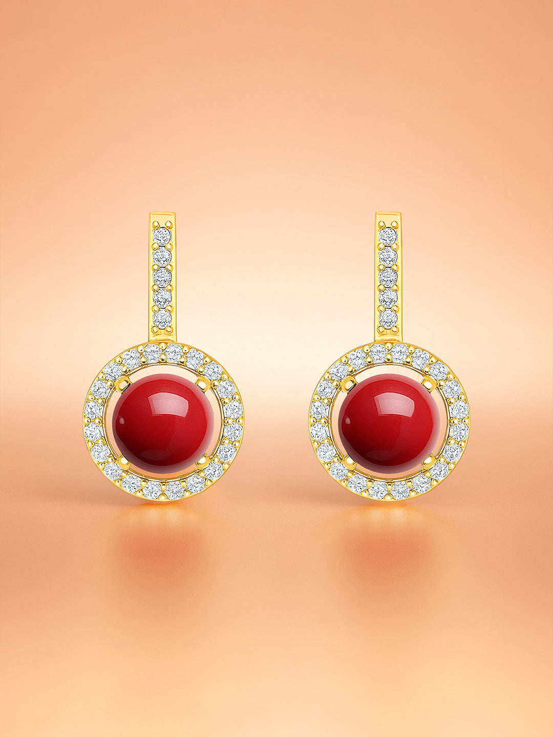 MINUTIAE Gold-Plated Stones Studded & Pearls Circular Drop Earrings