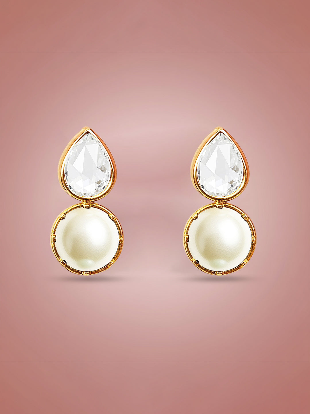 AIKA BY MINUTIAE 18K Women Gold Plated Circular Drop Earrings