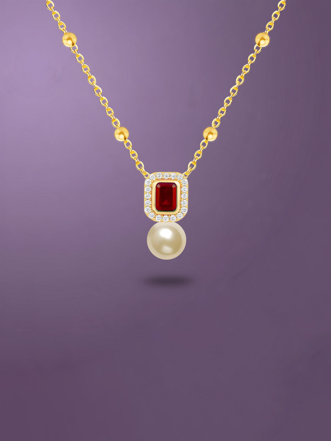 MINUTIAE Gold-Plated Artificial Stones Studded and Pearls Statement Necklace