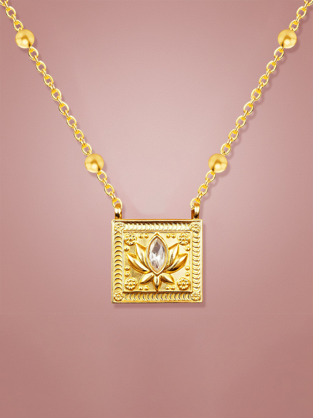 AIKA BY MINUTIAE 18K Women Gold Flower Necklace for Women & Girls