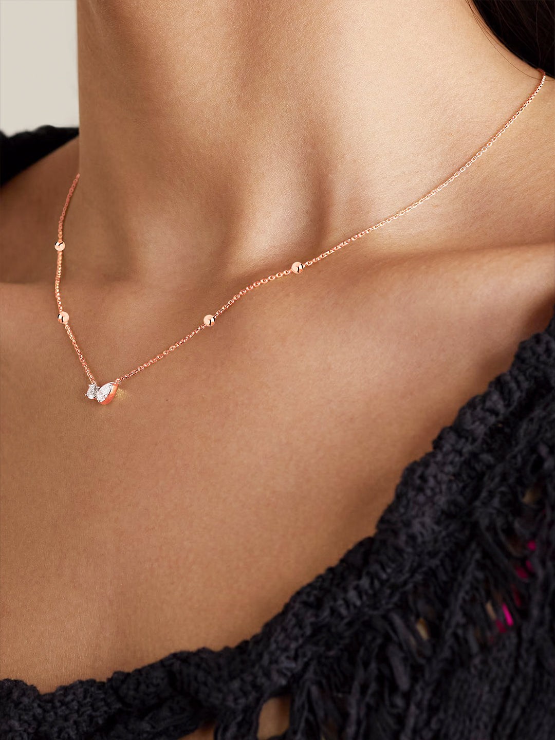 MINUTIAE Gold-Plated Crystals Studded Necklace