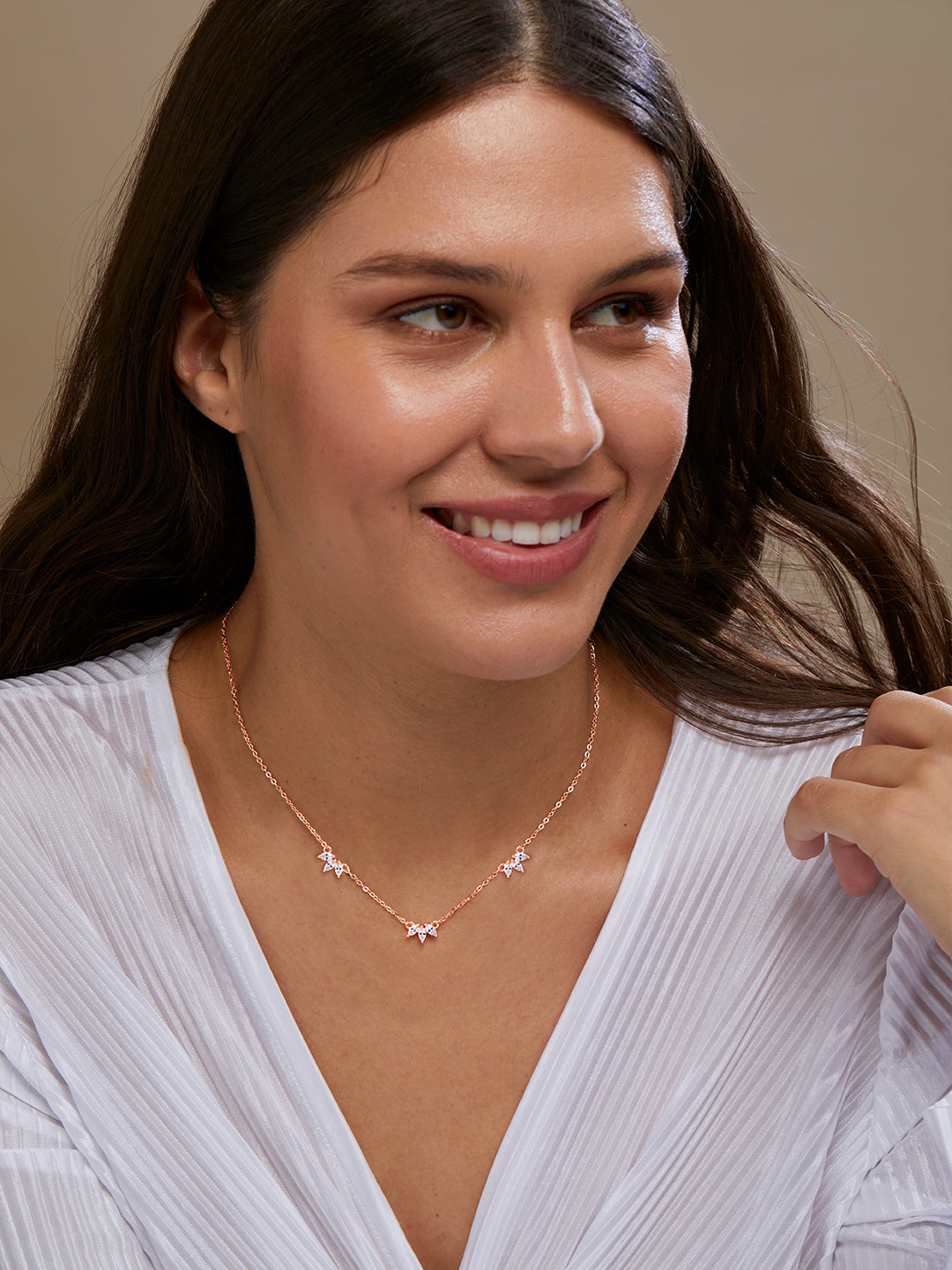 MINUTIAE Gold-Plated Crystals Studded Necklace