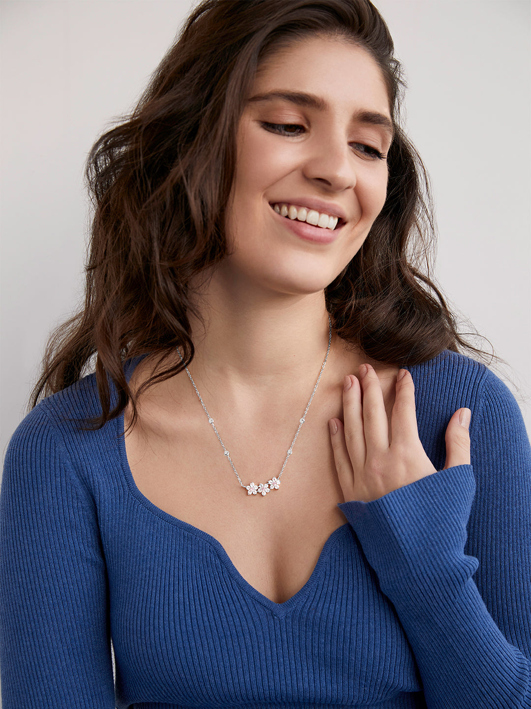 MINUTIAE Brass Gold-Plated Crystal Studded Necklace